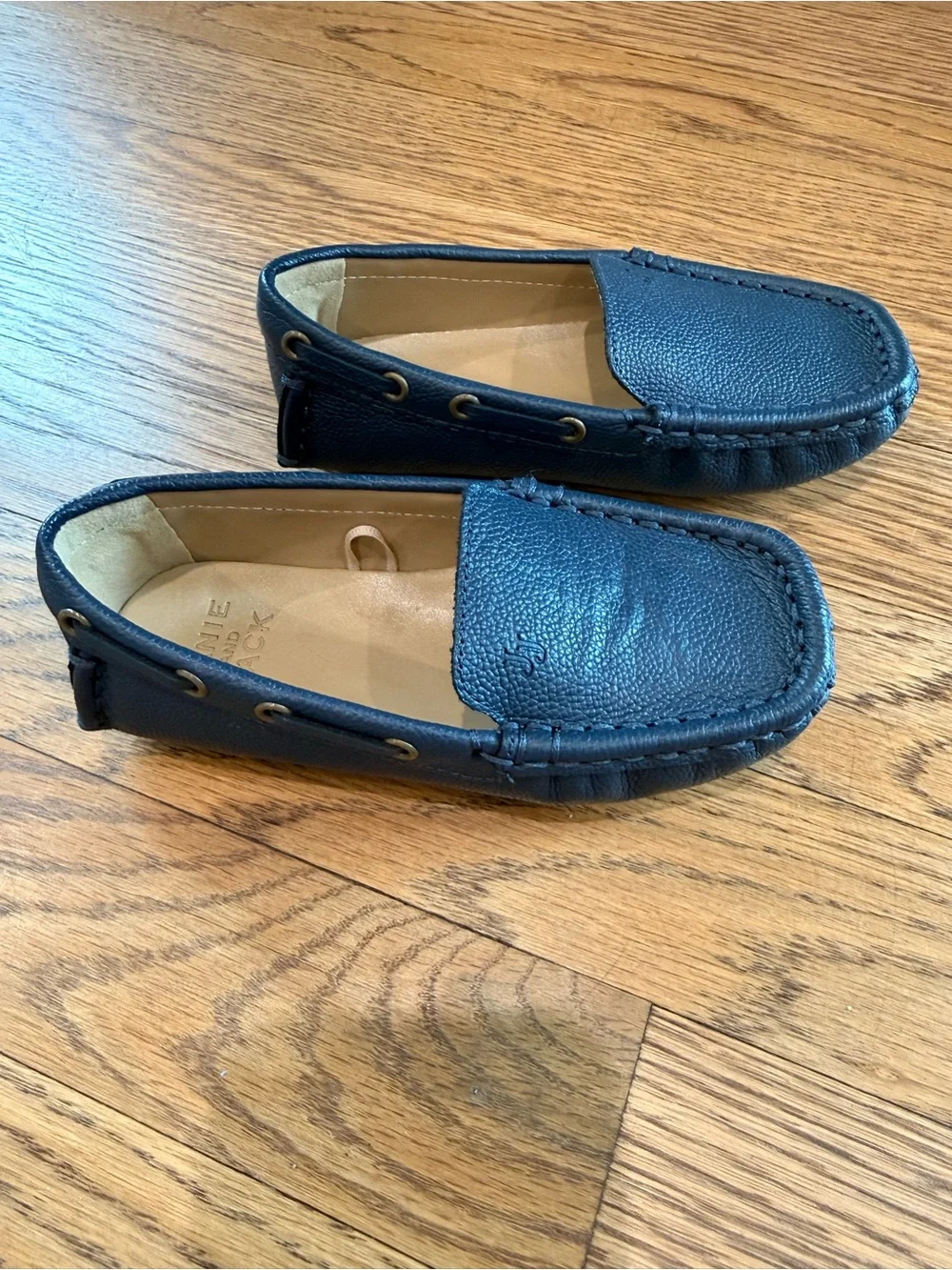 Janie and Jack Navy Leather Toddler Loafers